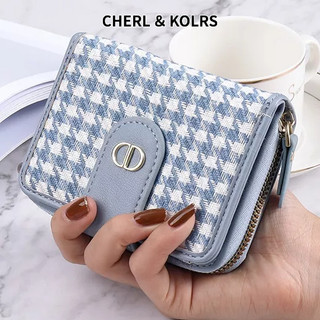 Cherlkolrs Ví canvas Nhẹ Dáng Ngắn Cỡ Lớn Đựng Nhiều Thẻ Có Khóa Cài Thời Trang Cao Cấp Cho Nữ