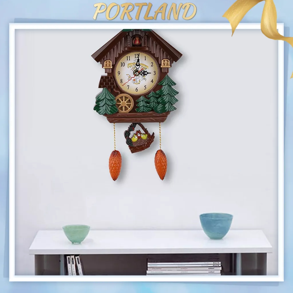Portland Đồng hồ cúc cu Ngôi nhà trên cây treo tường nghệ thuật Trang trí cổ điển cho gia đình