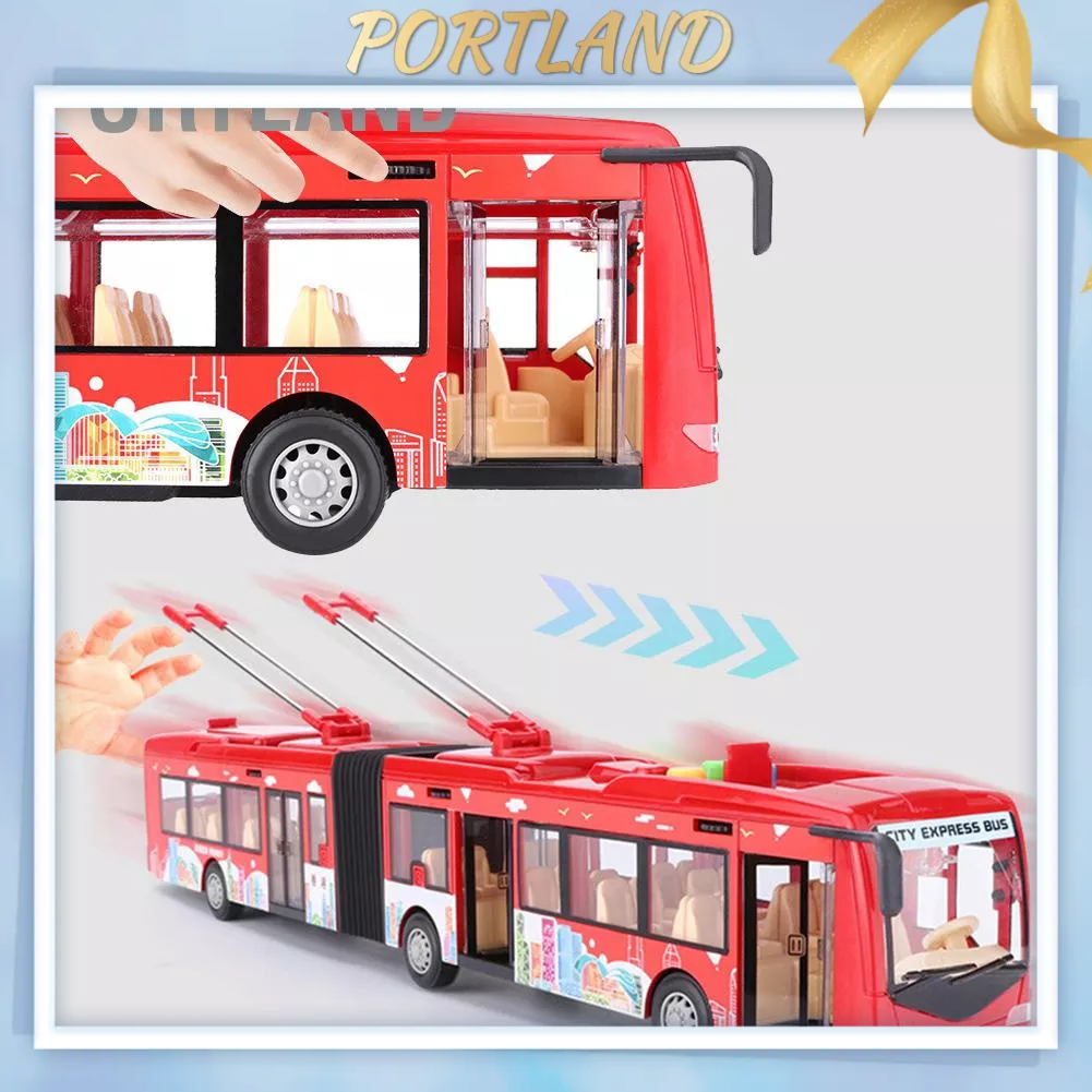 Portland Xe Buýt Thành Phố Điện Tử Âm Nhạc Hơi Đồ Chơi Giáo Dục Cho Trẻ Em Mô Hình Giao Thông Quán Tính
