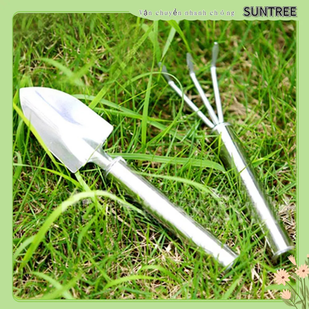SUNTREE Thép không gỉ Khu Vườn Nhỏ Xẻng Cào Công Cụ Đào Hoa Cây Cảnh Làm Dụng Cầm Tay
