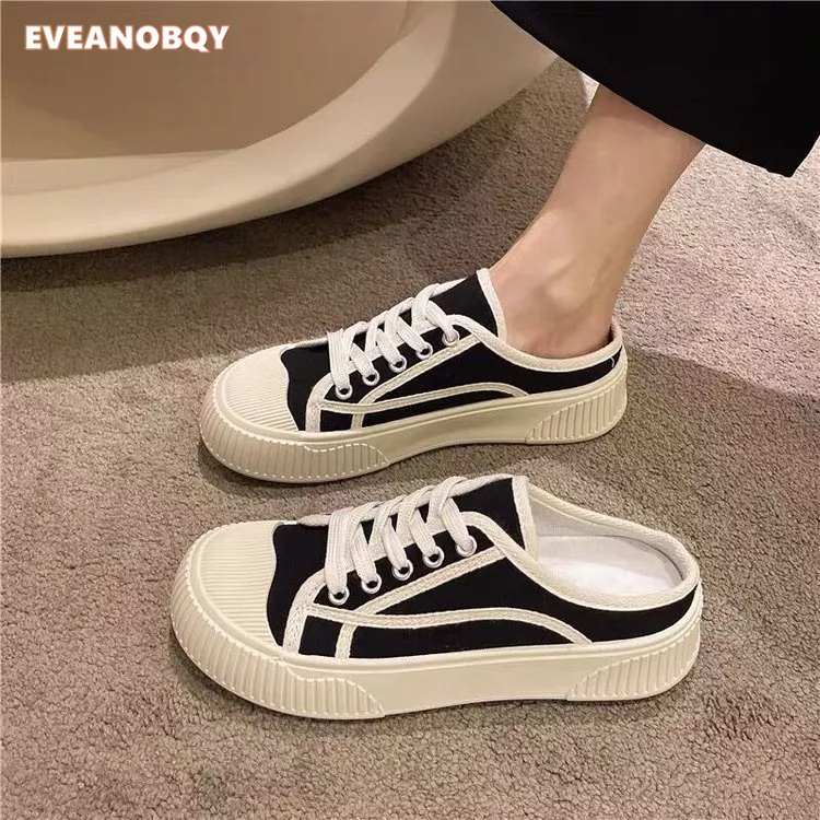 Giày Thể Thao Đế Mềm Bằng Vải Bạt Thời Trang Xuân Hè Thu Cho Nữ