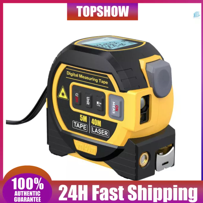 Thước Dây Laser Đo Khoảng Cách 3 Trong 1 5m Có Màn Hình LCD