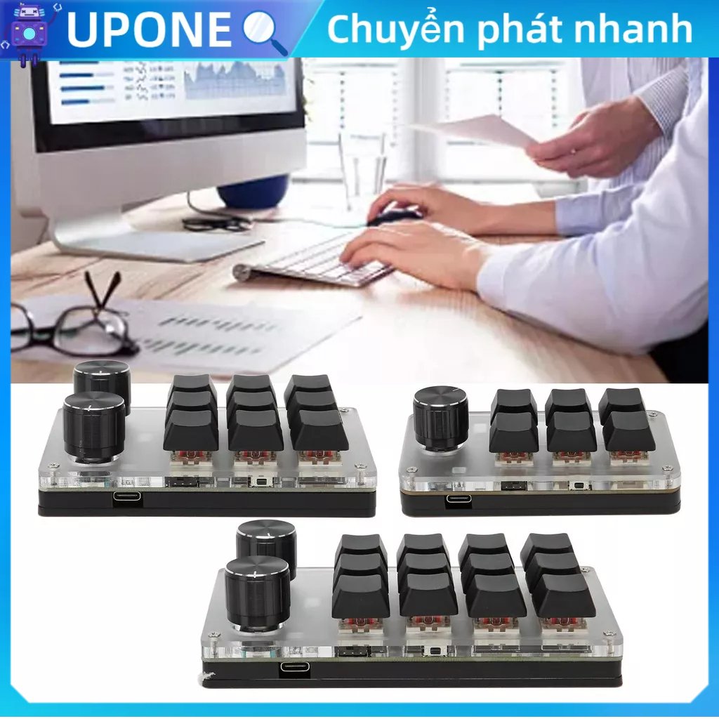 Thiết kế núm bàn phím mini Red Switch Chế độ kép Plug and Play Bàn lập trình cơ học để chơi game Office Media UPONE