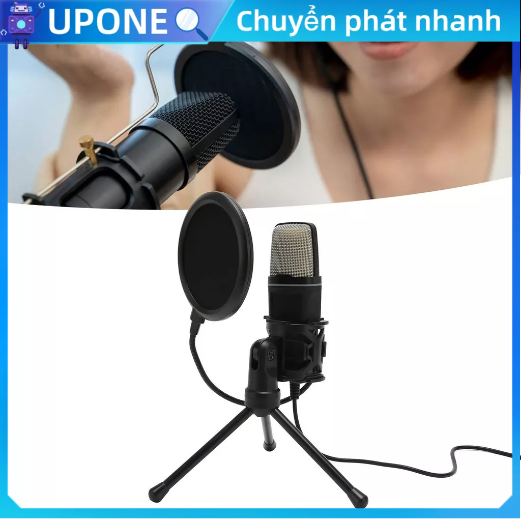 UPONE Micrô Chơi Game RGB Chuyên Nghiệp Độ Nhạy Cao Chống Sốc Bộ Mic Điện Dung Máy Tính USB Kèm Chân
