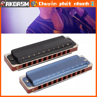Akoasm kèn harmonica 10 lỗ kim loại phím c diatonic miệng đàn organ phụ kiện nhạc cụ