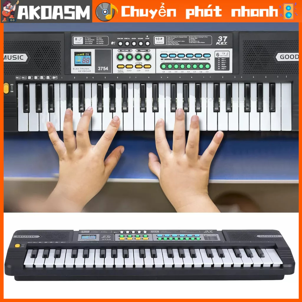 AKOASM Đàn Piano Điện Tử Trẻ Em 37 Phím Bàn Di Động Mini Cho Người Mới Bắt Đầu Học Nhạc Cụ