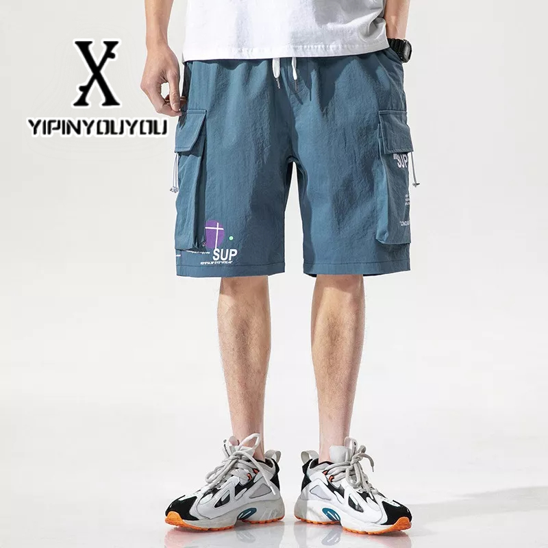YIPINYOUYOU Quần short có dây rút thời trang mùa hè dành cho nam