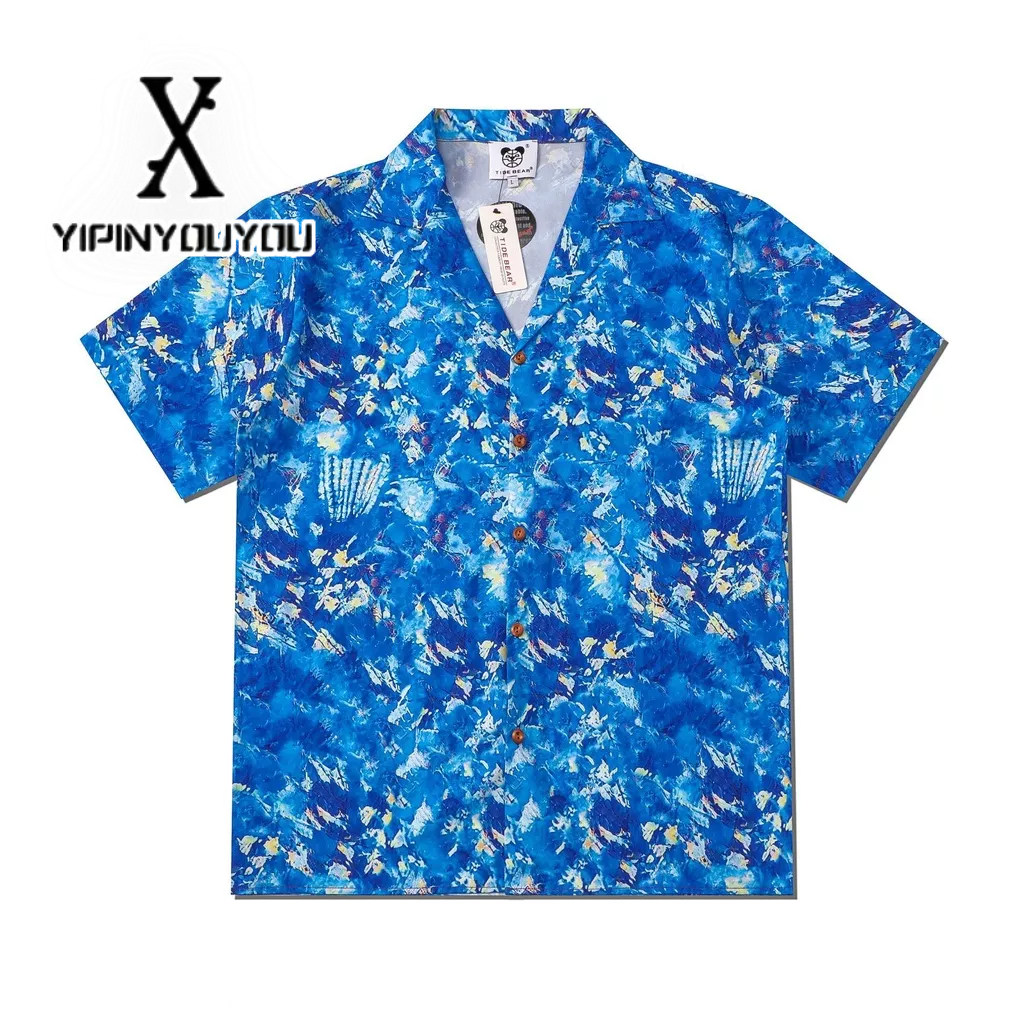 YIPINYOUYOU Áo Sơ Mi Tay Ngắn Dáng Rộng In Họa Tiết Hoa Phong Cách Hawaii Thời Trang Cho Nam Và Nữ