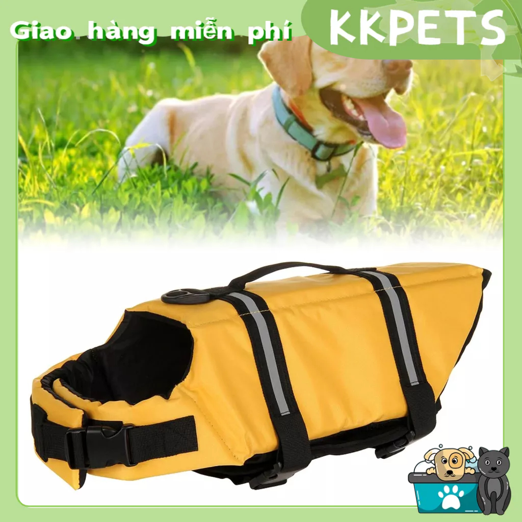 Áo Phao Bơi Độc Đáo Tiện Dụng Cho Thú Cưng Phản Quang Lưới Thoáng Khí Di Động Cứu Sinh Chó KKPETS