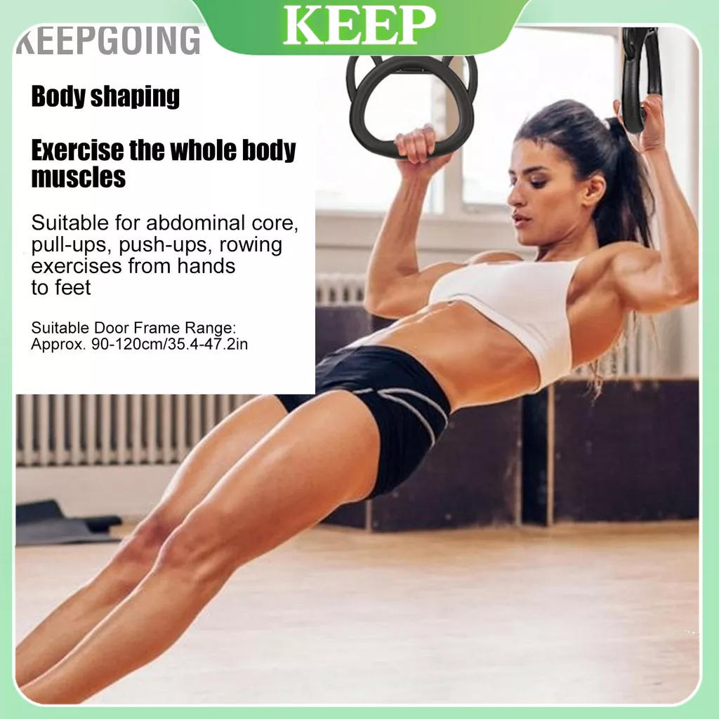 Keepgoing Bộ vòng treo pullup tập thể dục cho trẻ em trong nhà 80130cm Thanh xoay và nhẫn