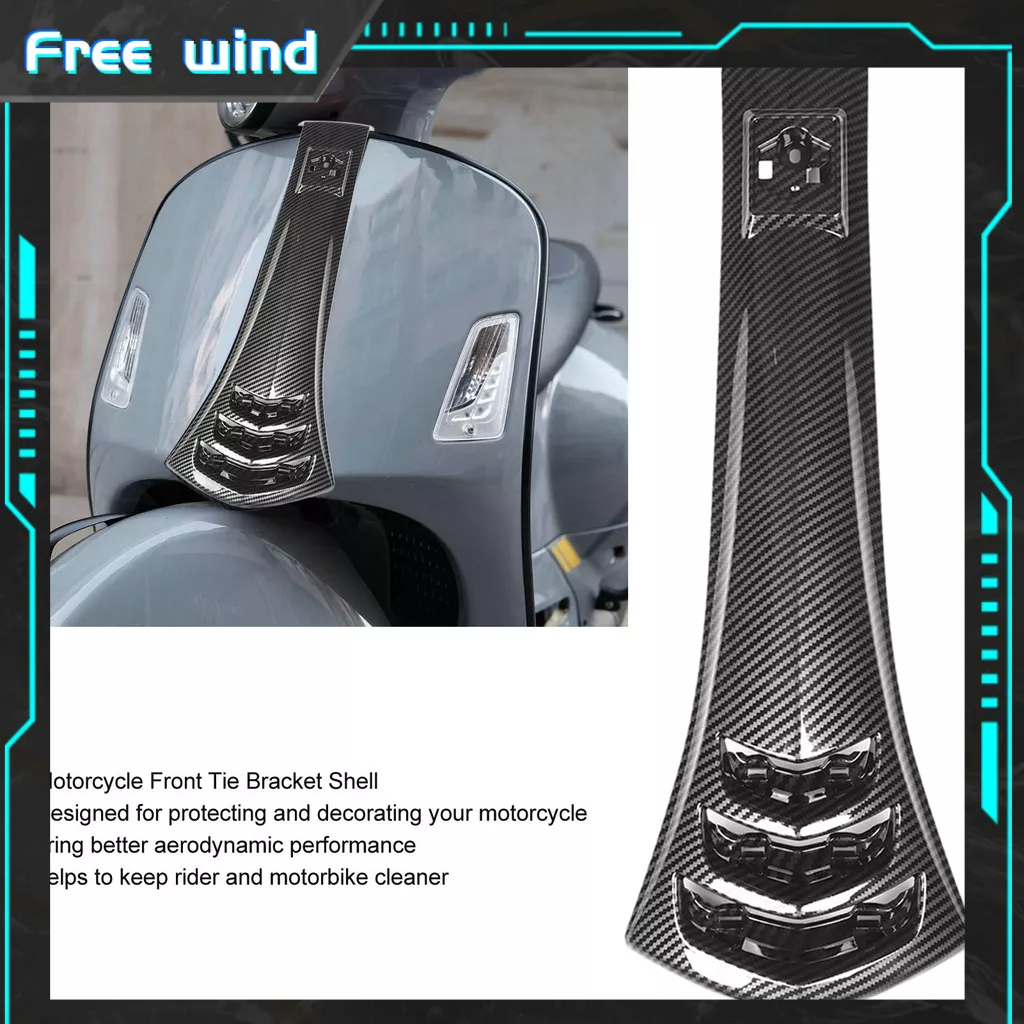 Free wind Vỏ Fairing Đầu Xe Máy Kiểu Sợi Carbon Giá Đỡ Cà Vạt Sừng Trước Thay Thế Cho VESPA GTS 250 300 GTV 2019‑2021