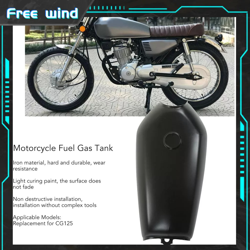Free wind Xe Máy Bình Xăng Nhiên Liệu 2.4 Gallon 9L Đèn Chữa Sơn Thay Thế Cho CG125
