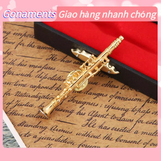 Gonaments Mạ vàng Clarinet trâm nhạc cụ cài với hộp quà tặng