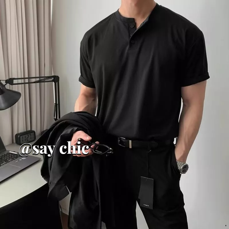 Áo Thun POLO Ngắn Tay Màu Trơn Đơn Giản Thời Trang Cho Nam
