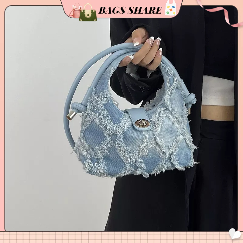 Túi đeo vai Vintage nhỏ Phong cách đơn giản Công suất lớn Túi đeo vai tua rua