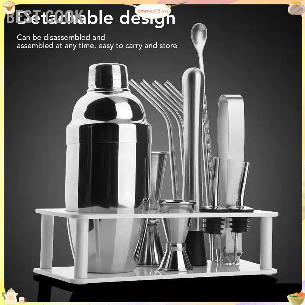 Best cook Bộ Pha Chế Rượu Bartender Đứng Có Thể Tháo Rời Tiết Kiệm Không Gian Mùi Nhựa Đa Năng Dụng Cụ Cho Thanh Nhà Trắng cmman13.vn