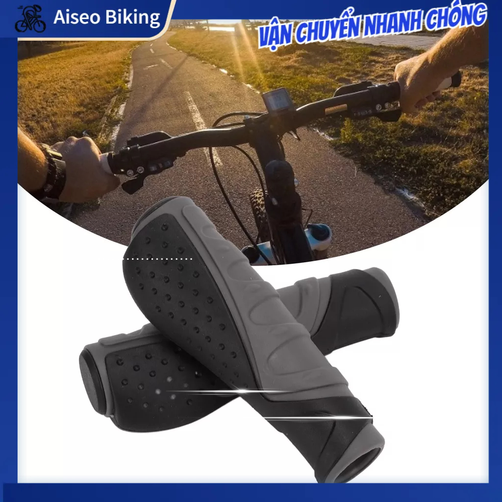 Aiseo Biking Tay lái xe đạp cầm bằng cao su tiện dụng Thoải mái cho leo núi