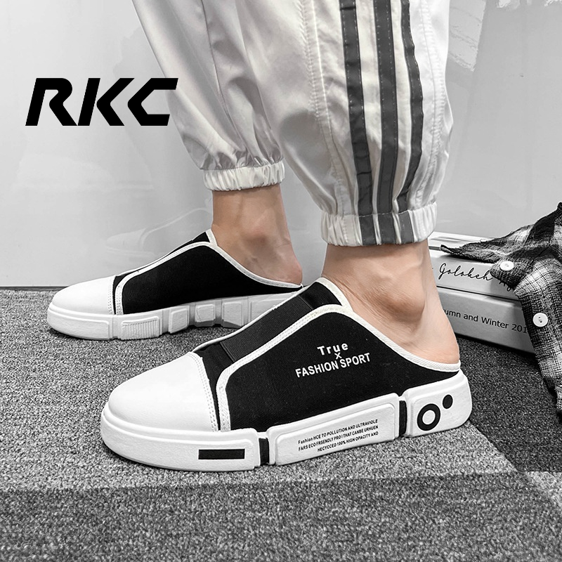 💥Giày lười nam💥Giày hở gót bằng vải canvas thoáng khí kiểu dáng thời trang mùa hè cho nam RKC100
