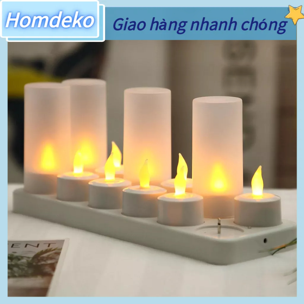 Nến LED Ánh sáng có thể sạc lại điện tử trang trí giống như thật cho phòng khách tiệc cưới Homdeko