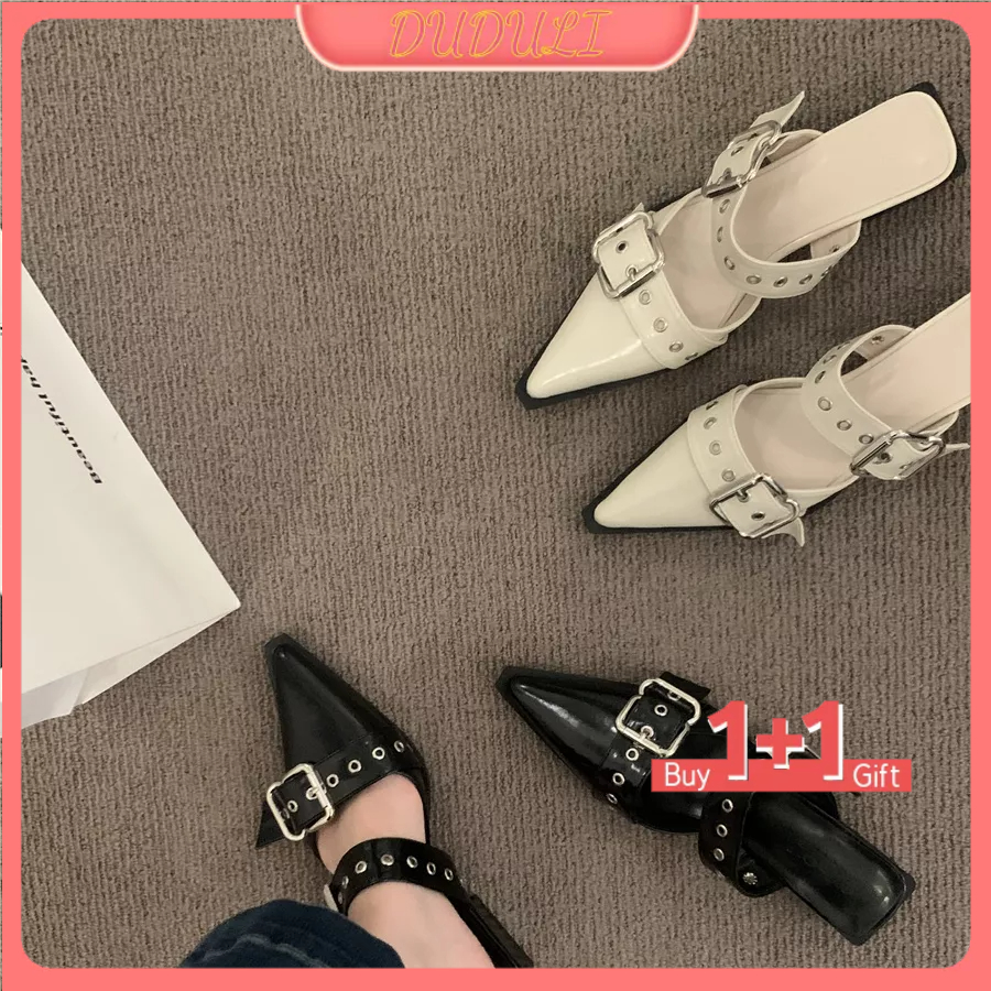 Dép Sandal Bít Mũi Đế Thấp Thời Trang Cho Nữ