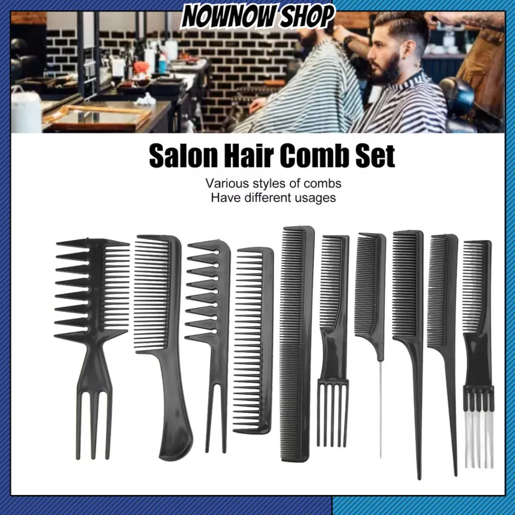 NOWNOW SHOP 10 Chiếc Tóc Chuyên Nghiệp Tại Nhà Salon Thiết Lược Tạo Kiểu Bộ Dài Ngắn Thẳng Xoăn