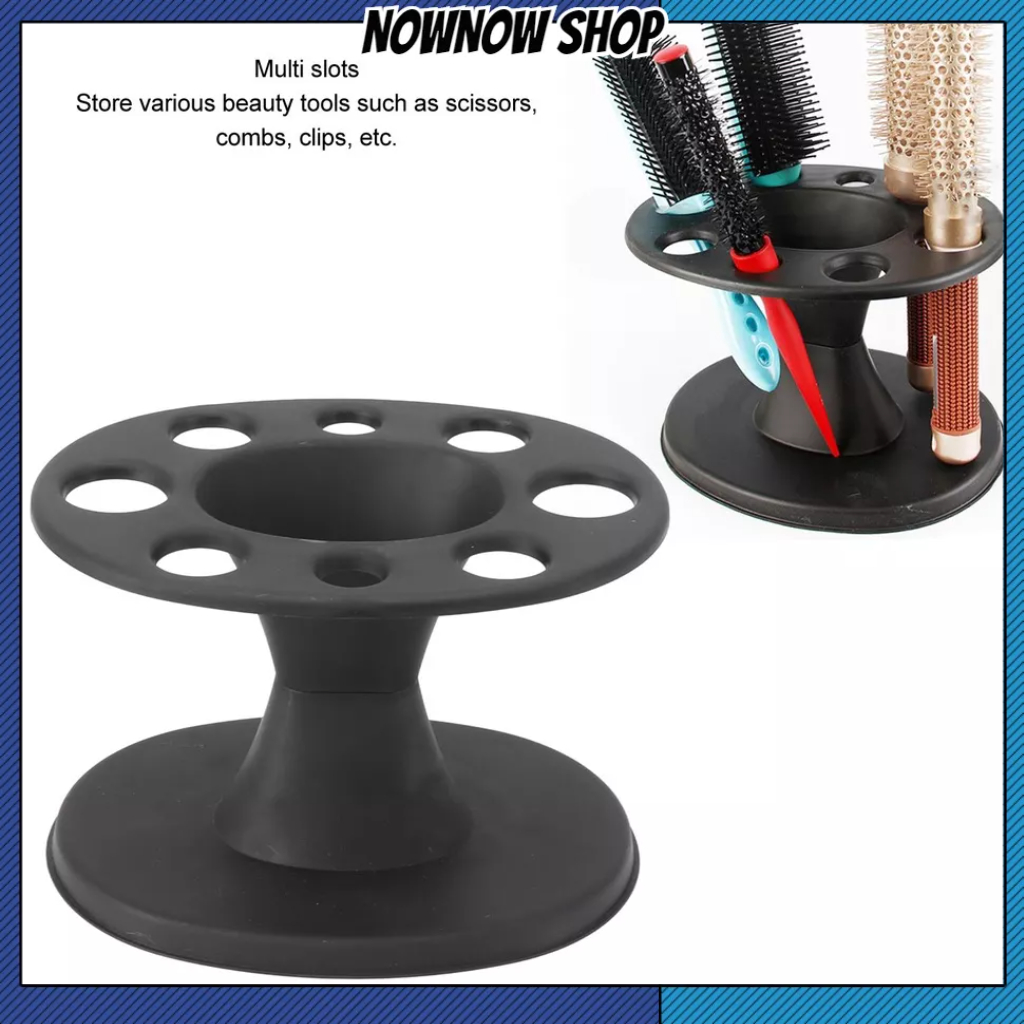 NOWNOW SHOP Salon Chuyên Nghiệp Lược Giá Đỡ Nhiều Khe Hình Tròn Kẹp Cắt Đen