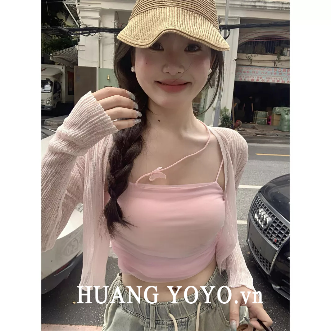 Áo Hai Dây Màu Cầu Vồng Thời Trang Mùa Hè Hàn Quốc 2023