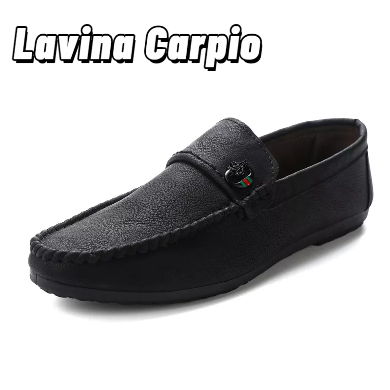 Lavina Carpio Giày Lười Da Thoáng Khí Phong Cách Hàn Quốc Cho Nam