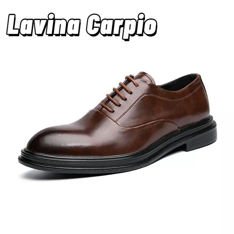Giày LAVINA CARPIO da bò mũi nhọn phong cách Hàn Quốc thời trang thanh lịch dành cho nam