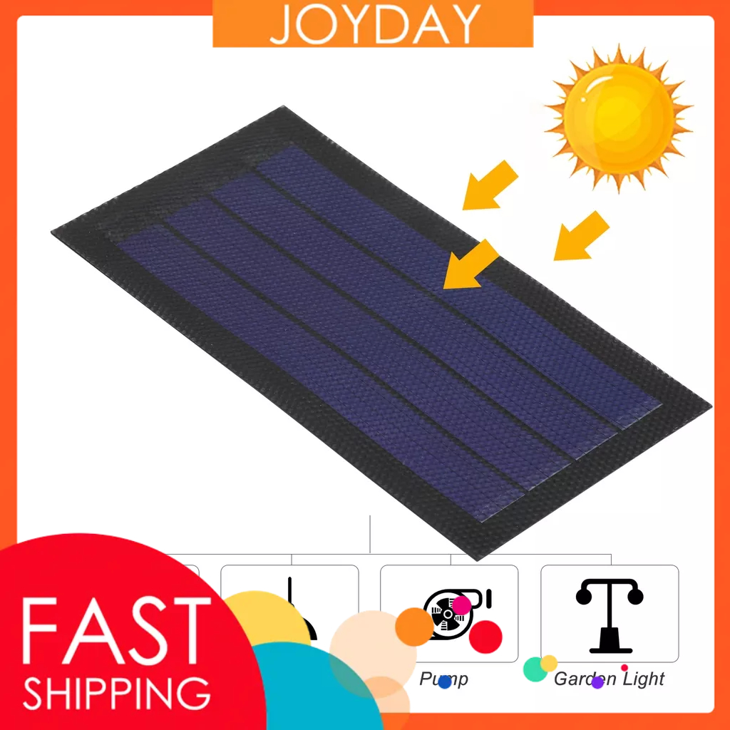 Tấm Pin Năng Lượng Mặt Trời 1W 6V Bằng Silicon Chống Thấm Nước Nhỏ Gọn Linh Hoạt Dùng Cho Quạt / Đèn DIY