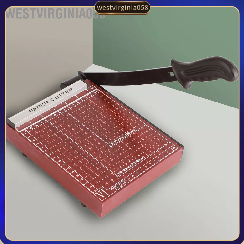 Westvirginia058 Máy cắt giấy thủ công Tông đơ A5 sạch chính xác với thước định vị tay cầm vòng cung cho văn phòng trường học