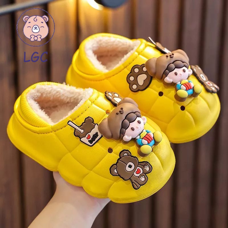 Dép Cotton Đế Dày Chống Trượt Chống Thấm Nước Cho Ba Mẹ Và Bé