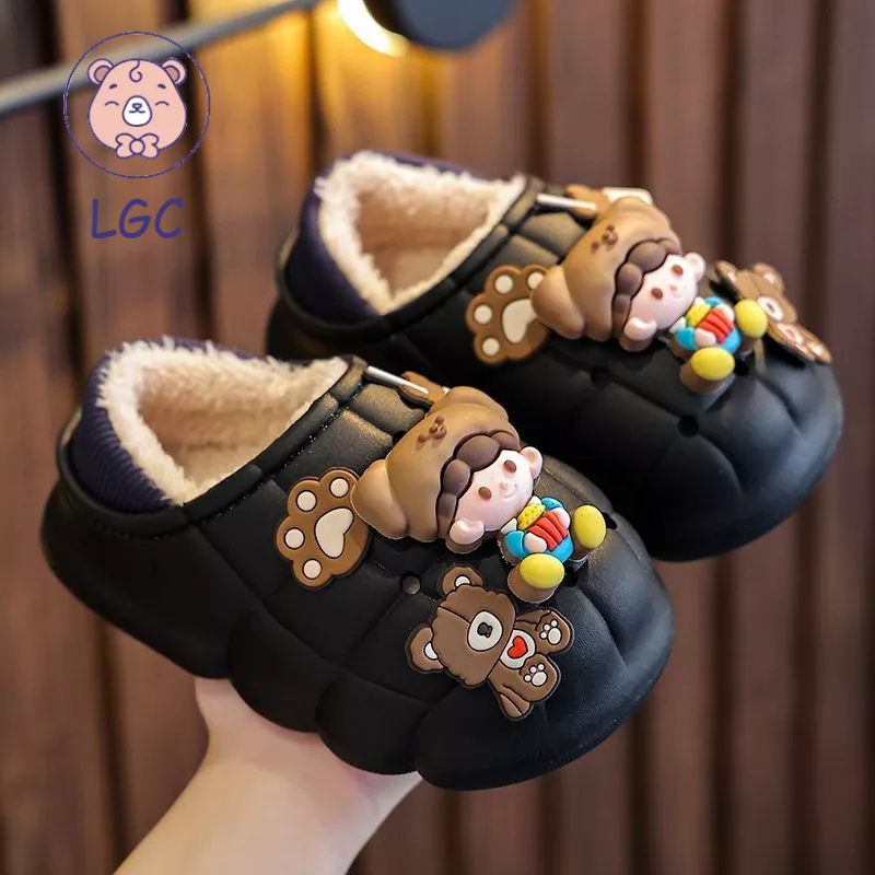 Dép Cotton Đế Dày Chống Trượt Chống Thấm Nước Cho Ba Mẹ Và Bé