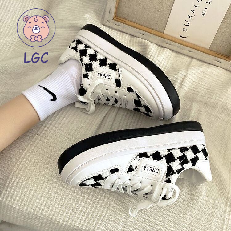 Giày thể thao canvas màu trắng phong cách thời trang xuân thu dành cho nữ 2022