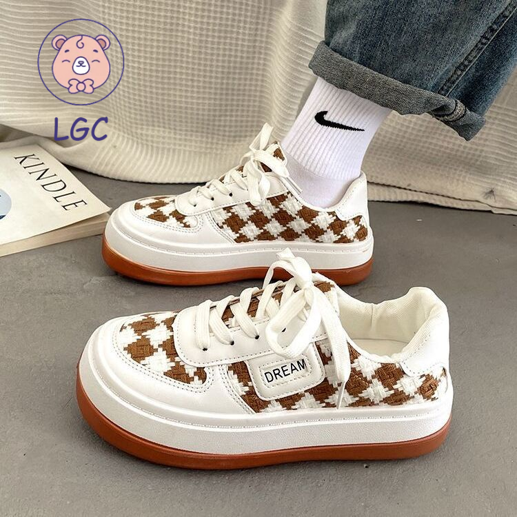 Giày thể thao canvas màu trắng phong cách thời trang xuân thu dành cho nữ 2022
