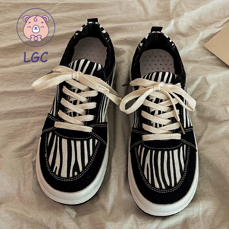 Giày thể thao canvas màu trắng phong cách thời trang xuân thu dành cho nữ 2022