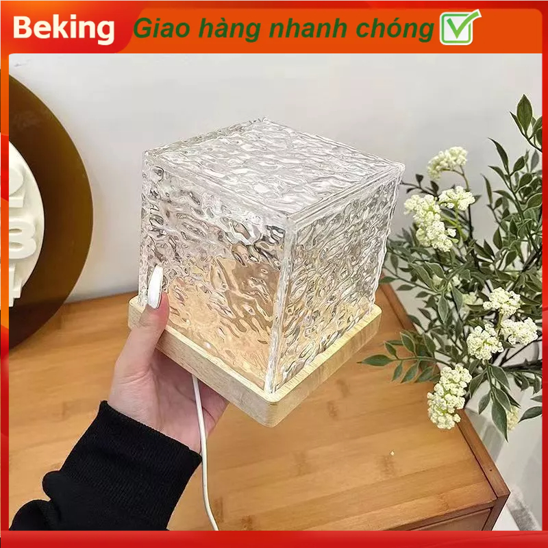 [Hàng Sẵn] Đèn Decor Phòng Ngủ, Phòng Ngủ Cho Bé, Đèn Rgbw Pha Lê 16 Màu Chiếu Sáng Động Hình Vuông Bàn Từ Xa Cho Văn Phòng Khách Beking E.