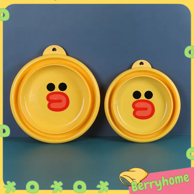 Chậu gấp vịt màu vàng đa chức năng rửa di động có thể thu gọn cho gia đình ngoài trời BerryHome~