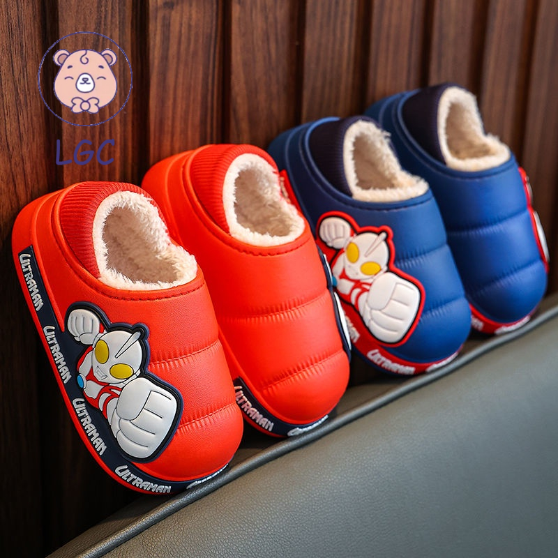 Dép Cotton Đi Trong Nhà Chống Trượt Không Thấm Nước Kiểu Hoạt Hình Dễ Thương Cho Bé Trai