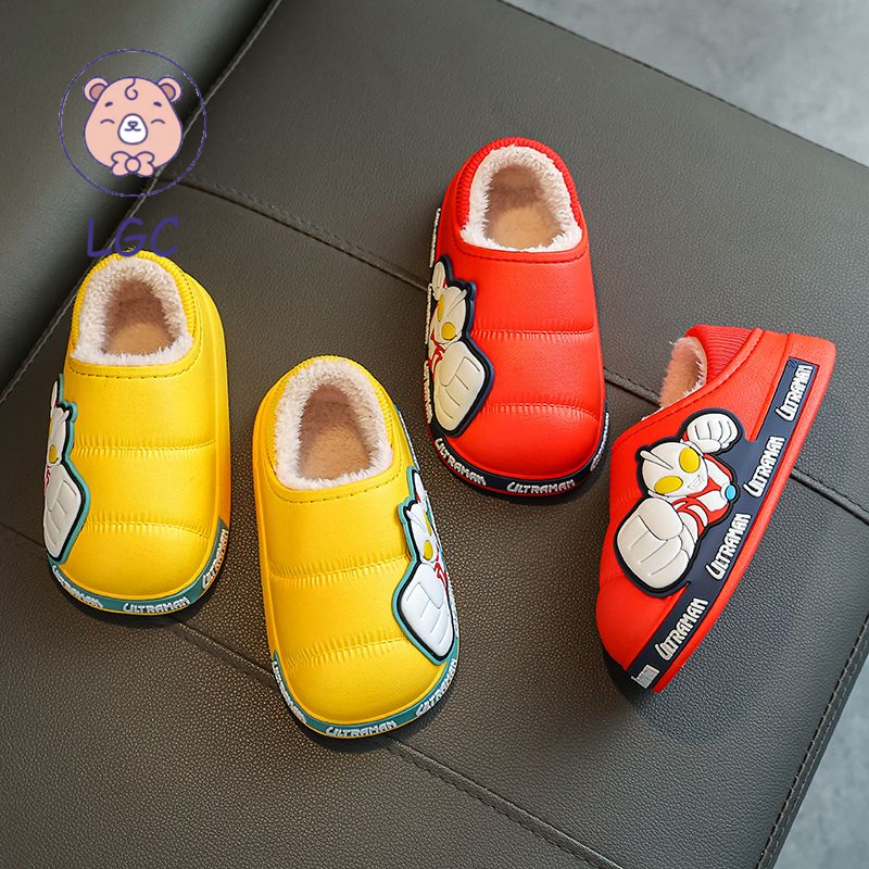 Dép Cotton Đi Trong Nhà Chống Trượt Không Thấm Nước Kiểu Hoạt Hình Dễ Thương Cho Bé Trai