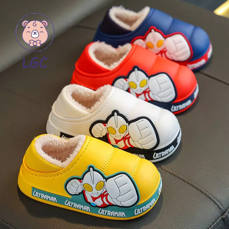 Dép Cotton Đi Trong Nhà Chống Trượt Không Thấm Nước Kiểu Hoạt Hình Dễ Thương Cho Bé Trai