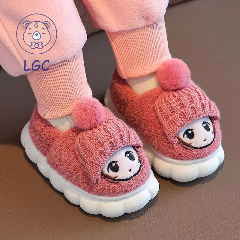 Dép Bông Đi Trong Nhà Chống Trượt Hình Hoạt Hình Cho Trẻ Em