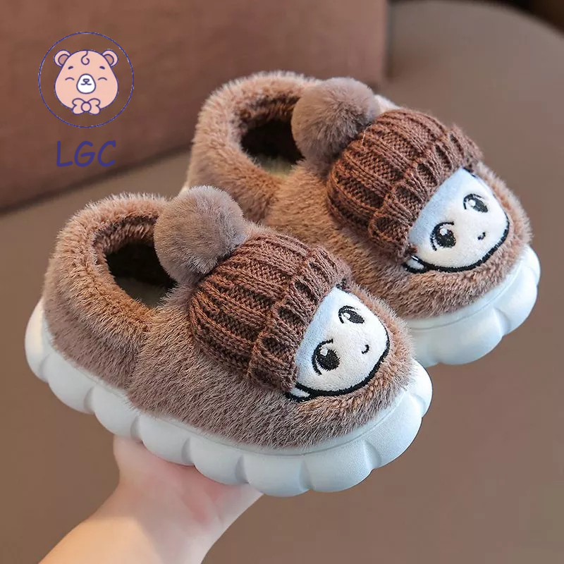 Dép Bông Đi Trong Nhà Chống Trượt Hình Hoạt Hình Cho Trẻ Em