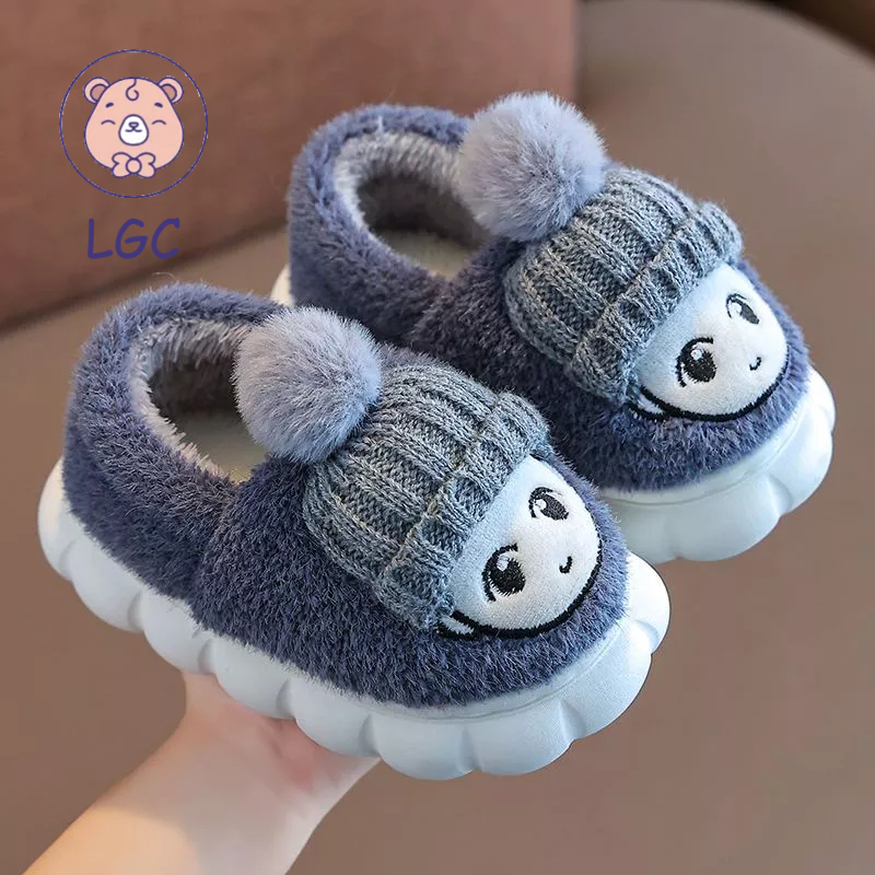 Dép Bông Đi Trong Nhà Chống Trượt Hình Hoạt Hình Cho Trẻ Em