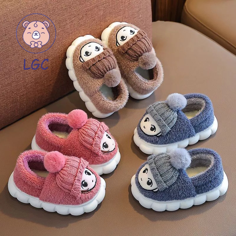 Dép Bông Đi Trong Nhà Chống Trượt Hình Hoạt Hình Cho Trẻ Em