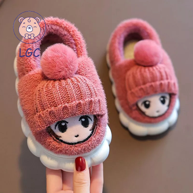 Dép Bông Đi Trong Nhà Chống Trượt Hình Hoạt Hình Cho Trẻ Em