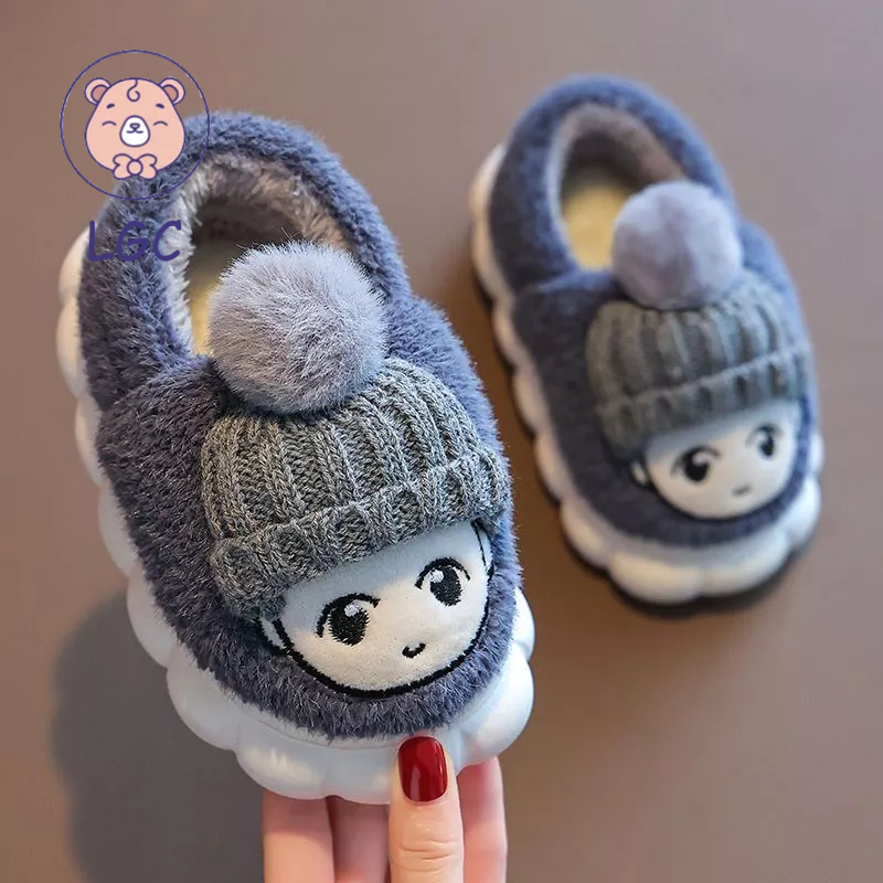 Dép Bông Đi Trong Nhà Chống Trượt Hình Hoạt Hình Cho Trẻ Em