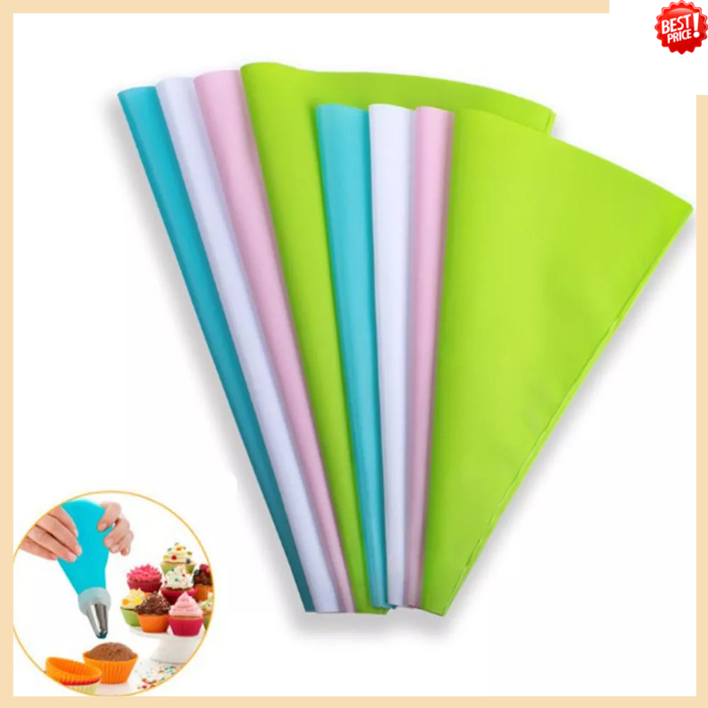 Set 10 Túi Silicone Bắt Kem Trang Trí Bánh Tái Sử Dụng Tiện Lợi