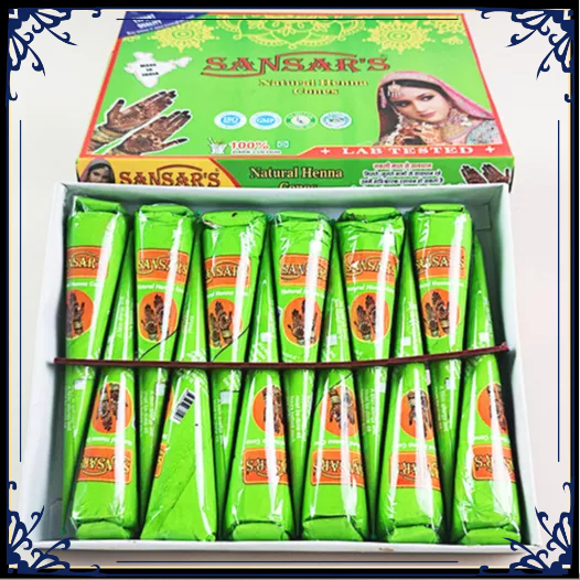 12 Cái Hình xăm Kem Henna Tạm thời nón Vẽ tay Màu nâu nhạt Tổng cộng 300g