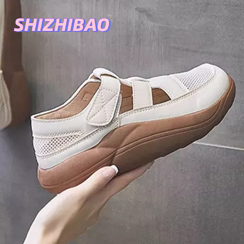 Giày Thể Thao SHIZHIBAO 2023 Phối Lưới Thoáng Khí Phong Cách Hàn Quốc